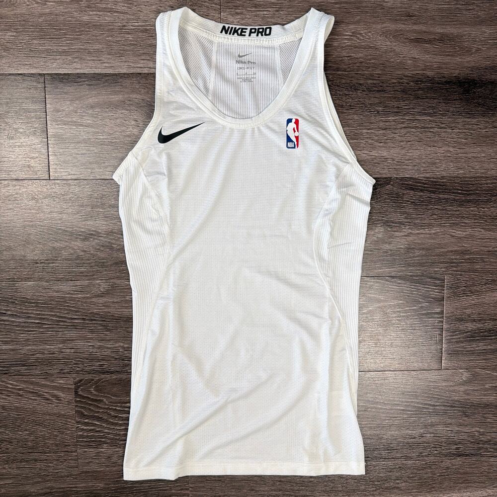 Nike Pro HyperCool NBA Player Issue Compression Tank White Mens Small NEW